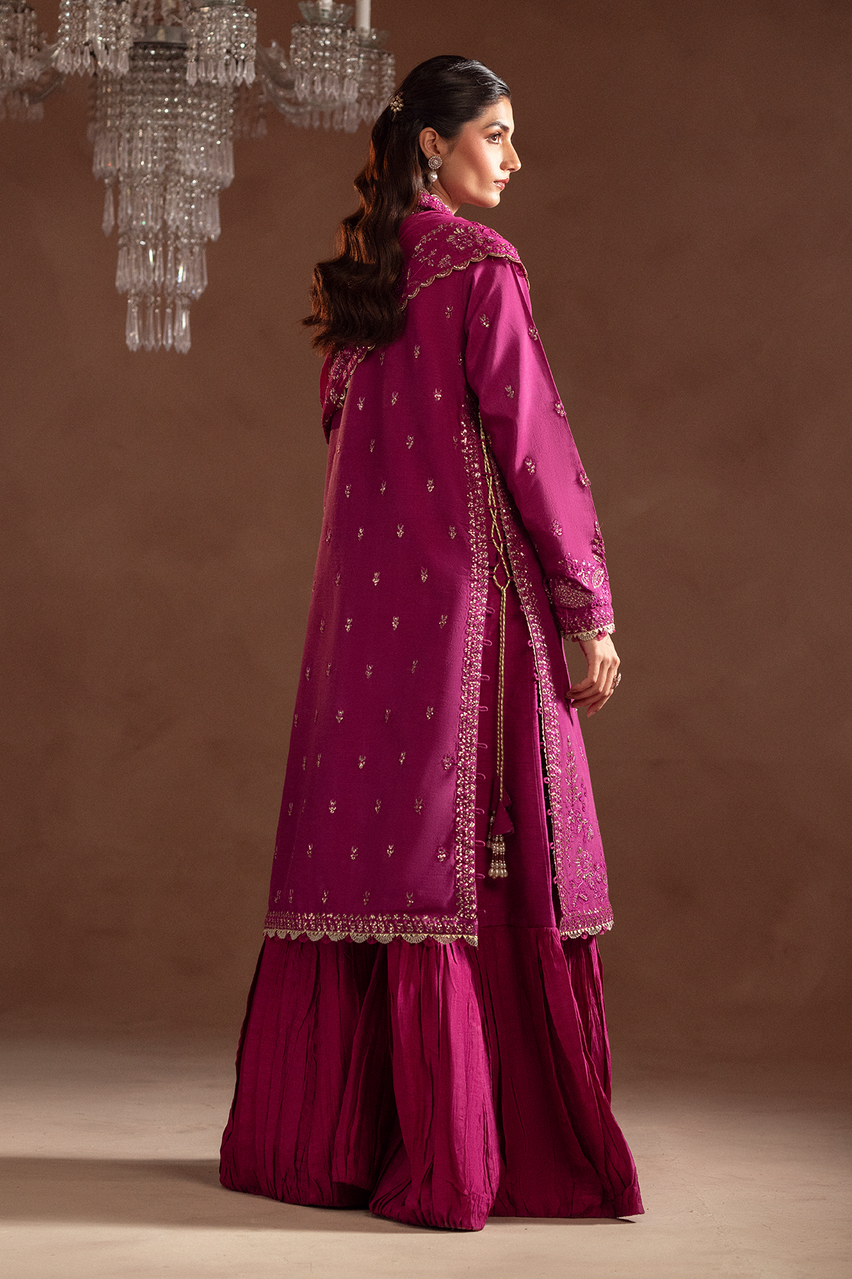 hot pink silk dress