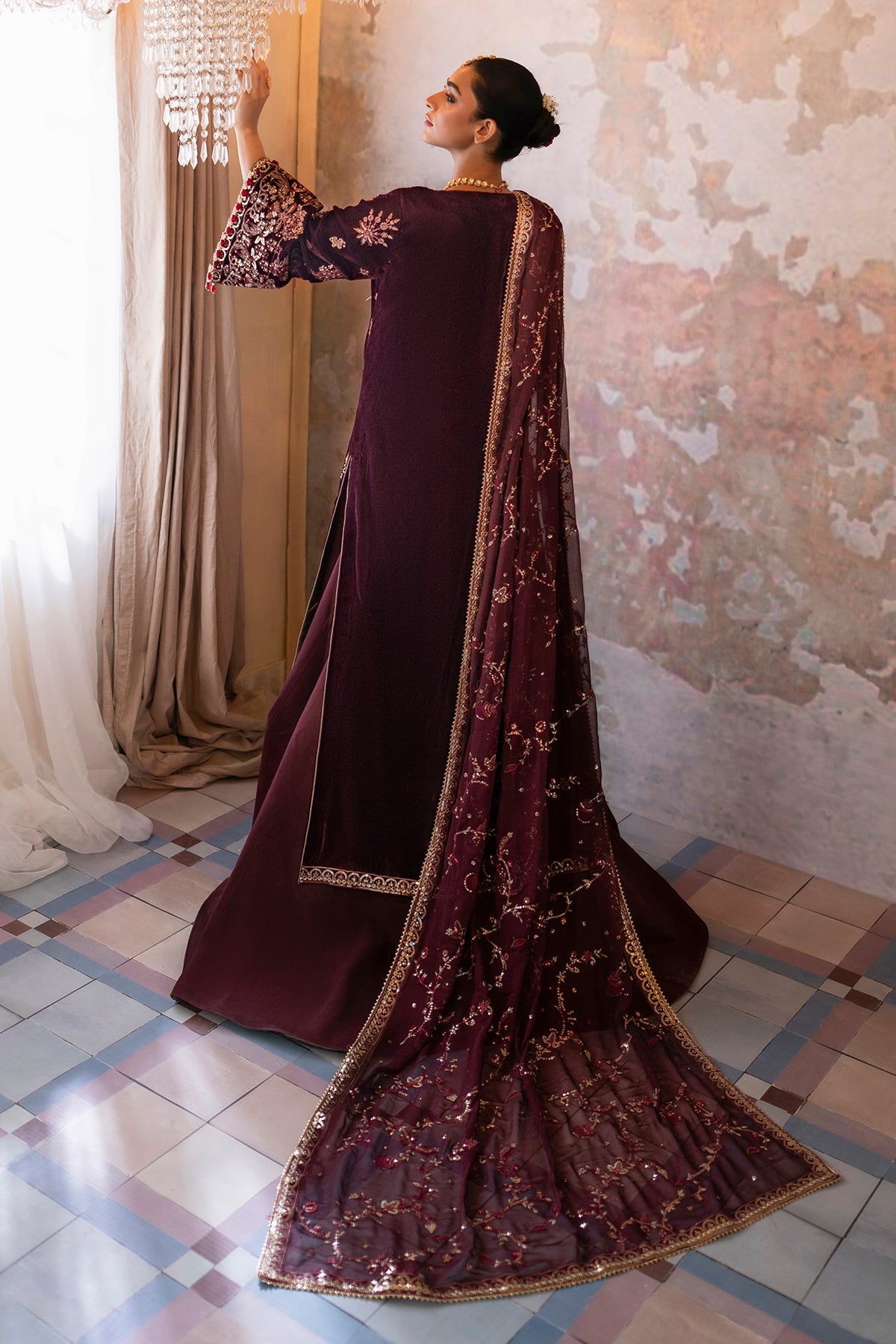 long velvet dress