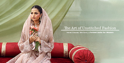 The Art of Unstitched Fashion: Velvet Dresses, Silk Suits, & Formal Suits for Women