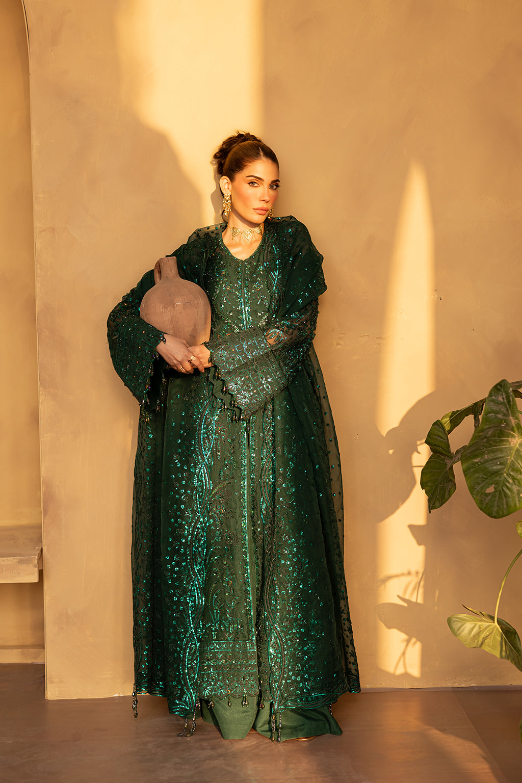 green dress
