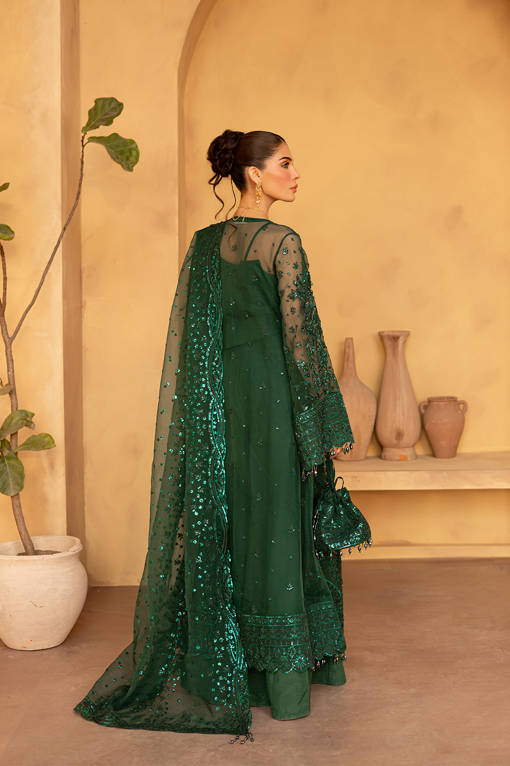 dark green dress