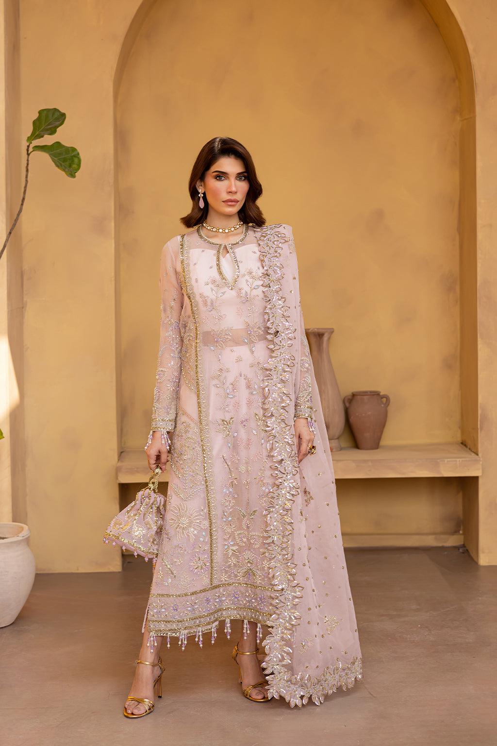 elegant embroidered dress
