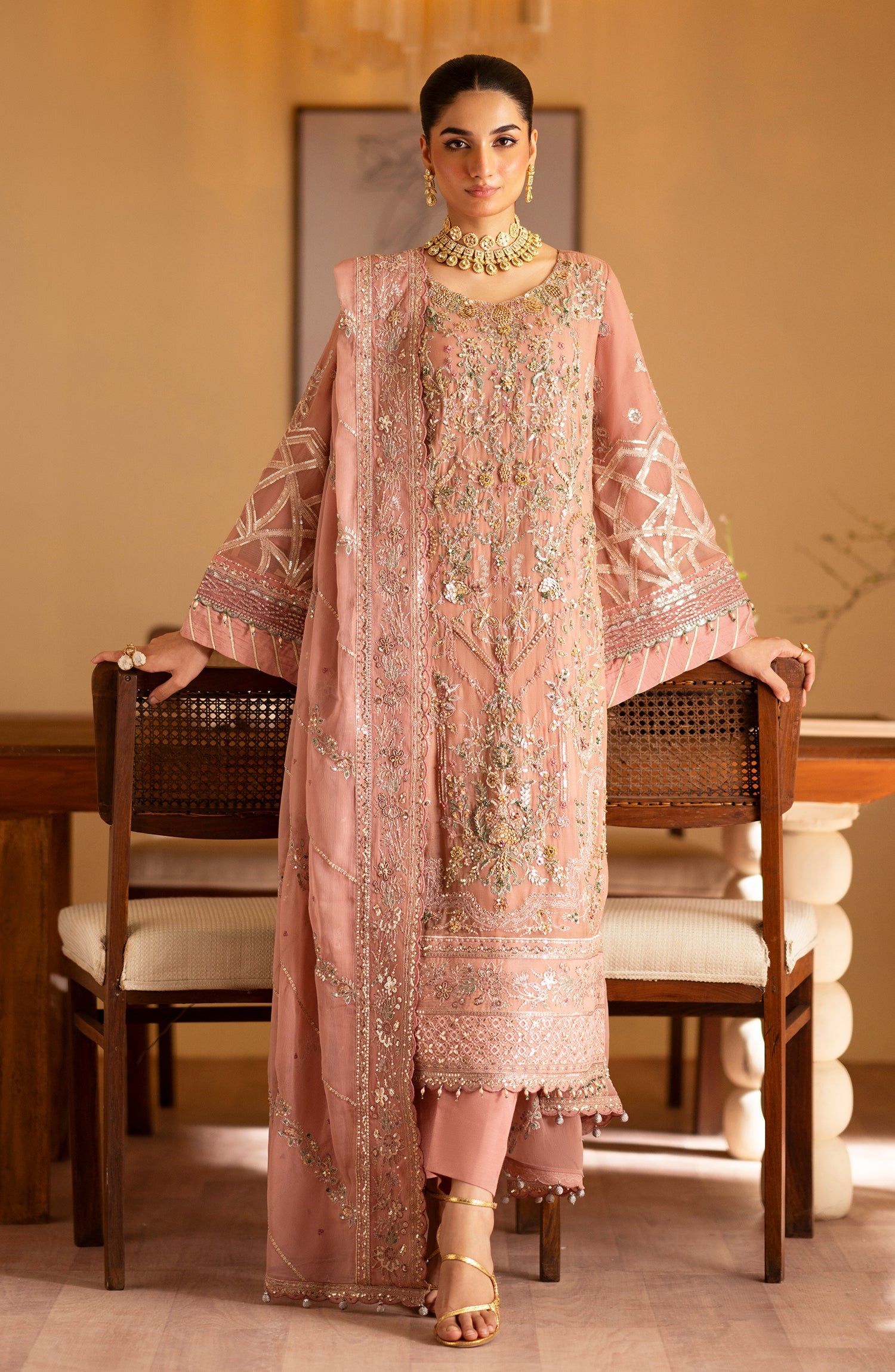 light pink long dress