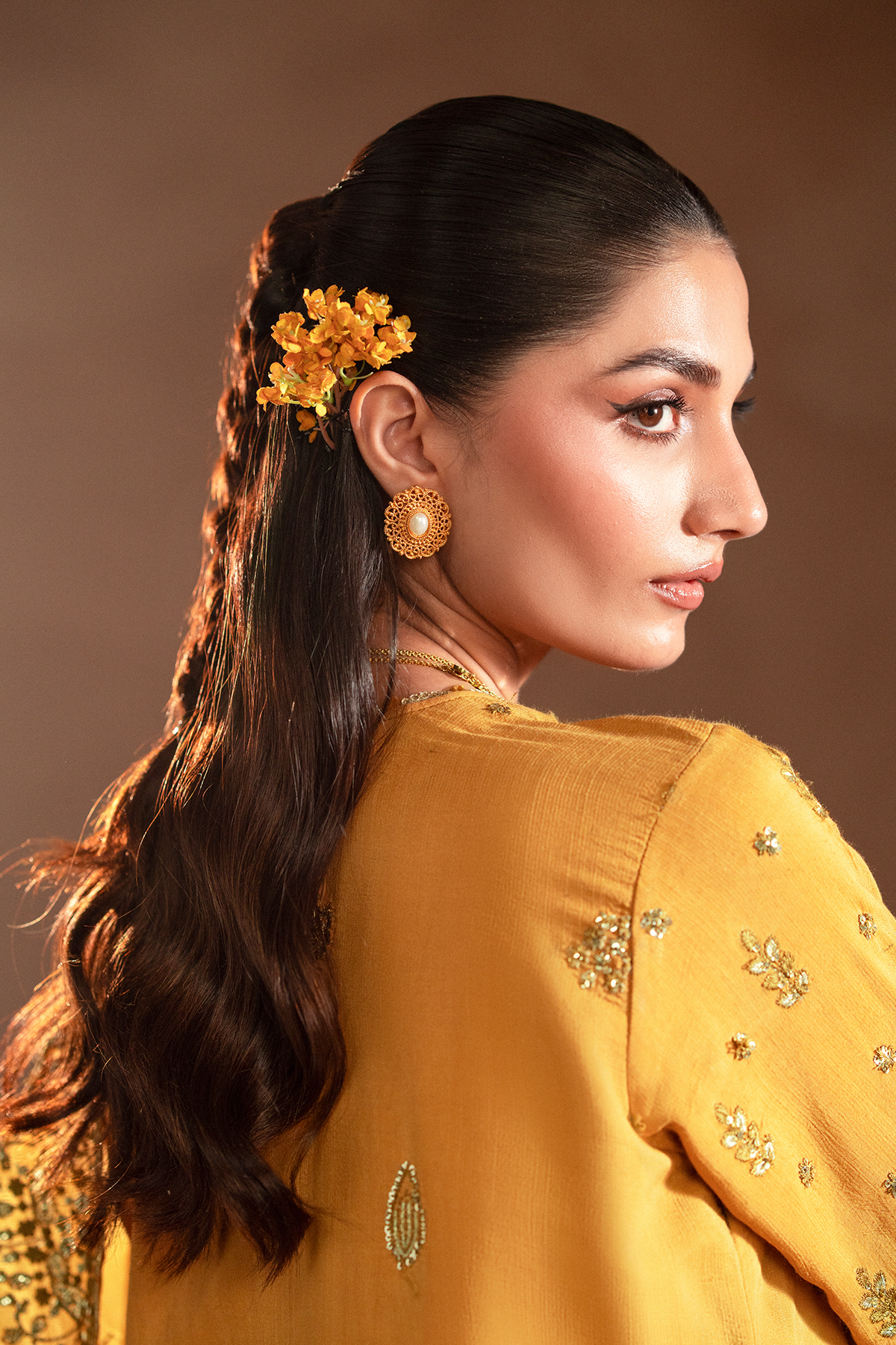 yellow silk dress long