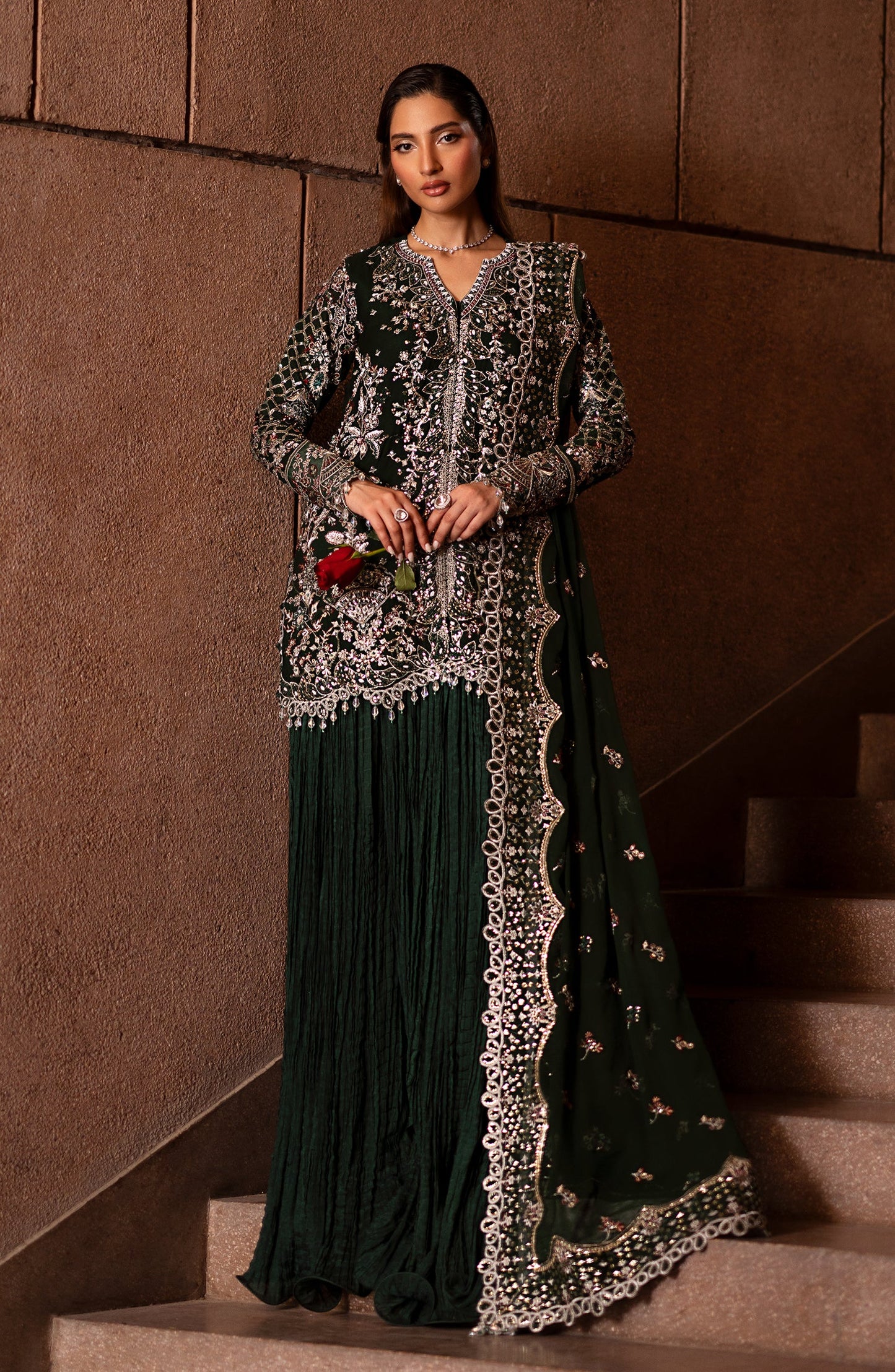 dark green formal dress