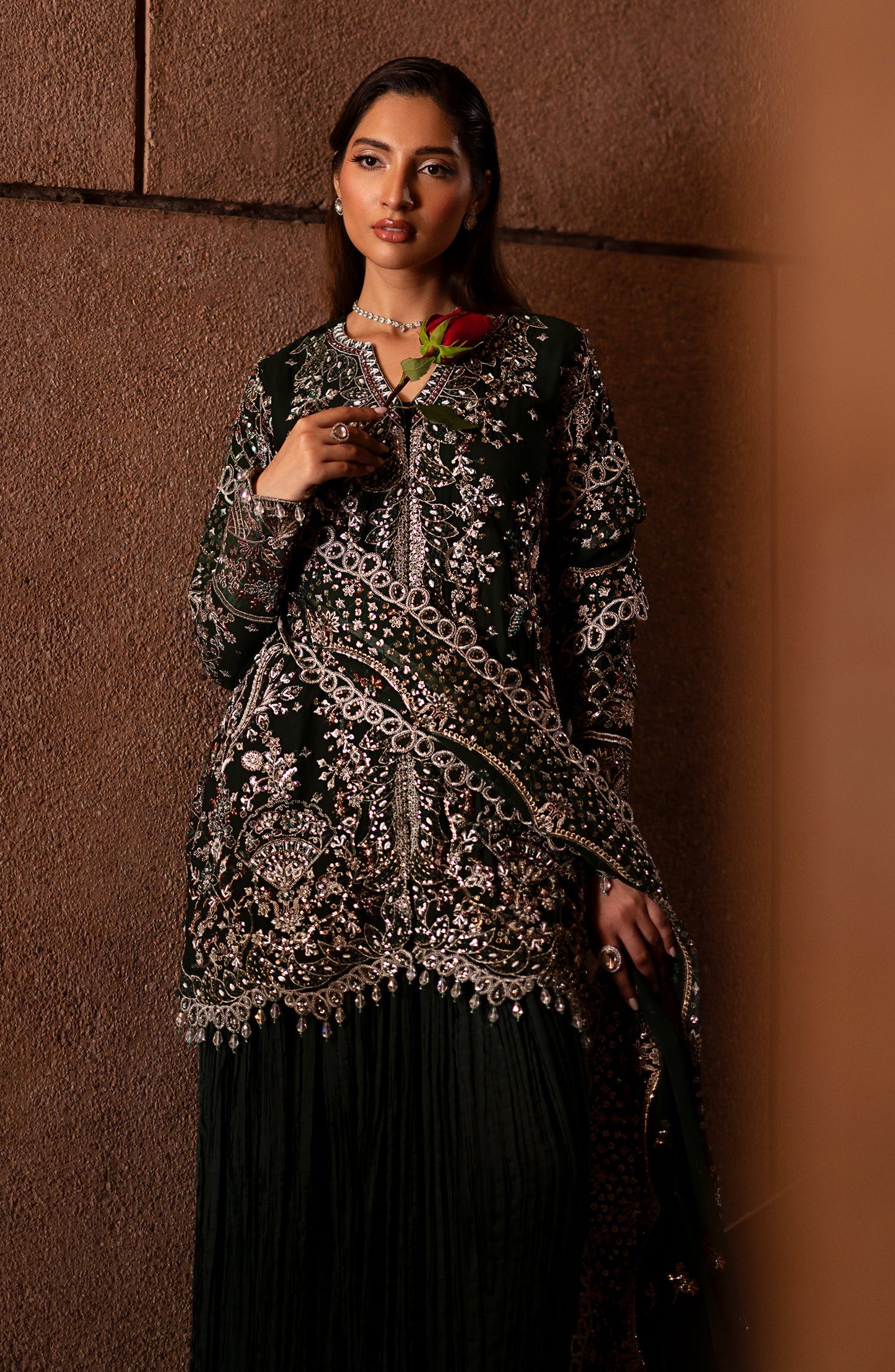 dark green long formal dress