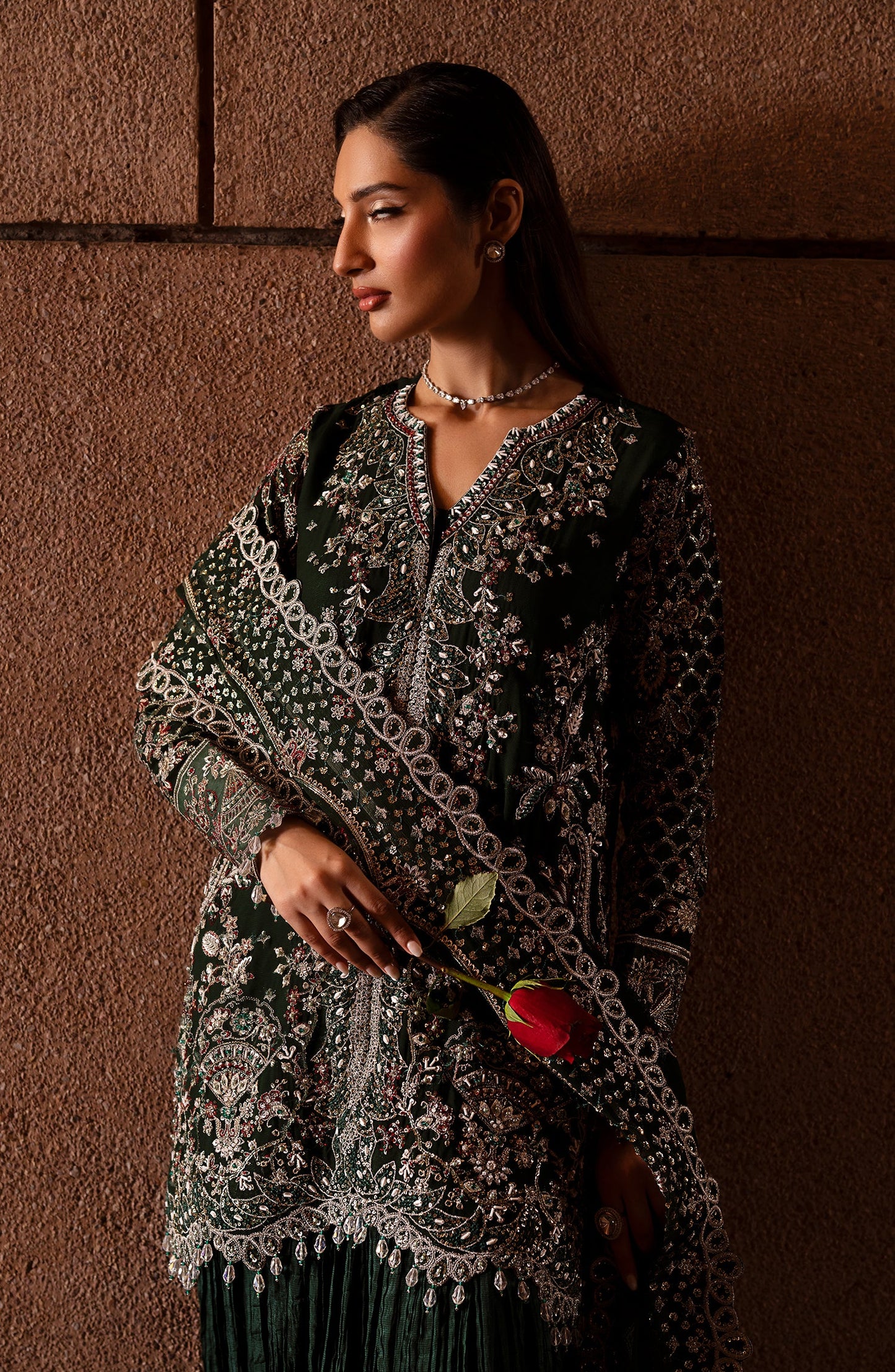 green formal dress