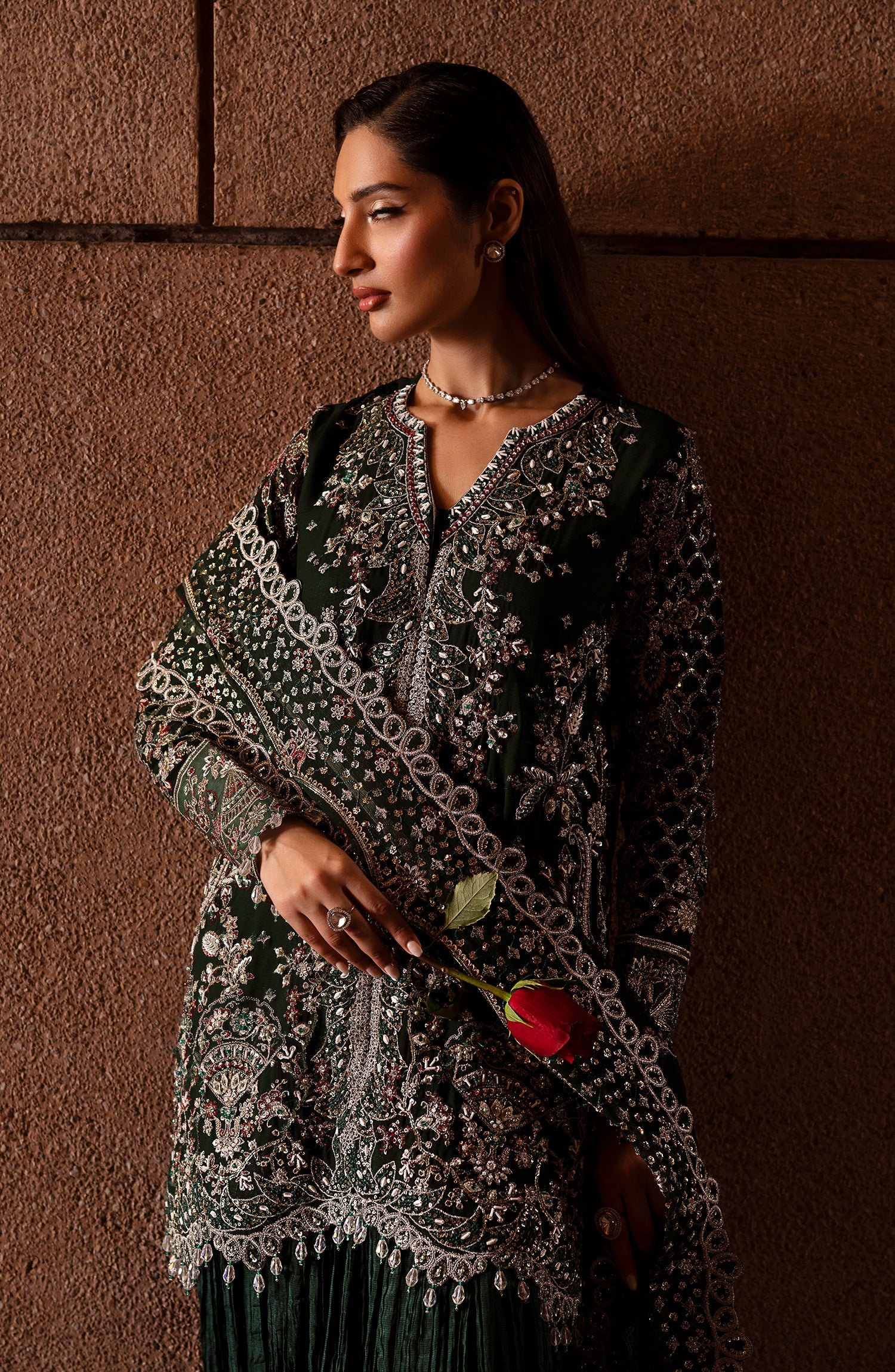 green formal dress